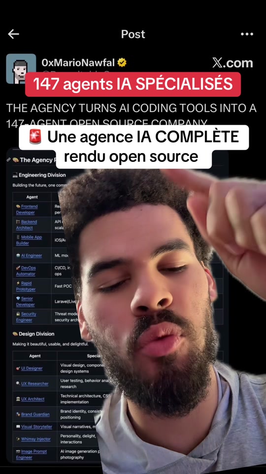 L'agence IA open source : 147 agents… et un mot à commenter